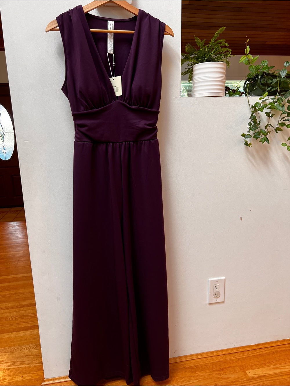 Purple Halara V Neck Sleeveless Ruched Pocket Jumpsuit-Easy Peezy